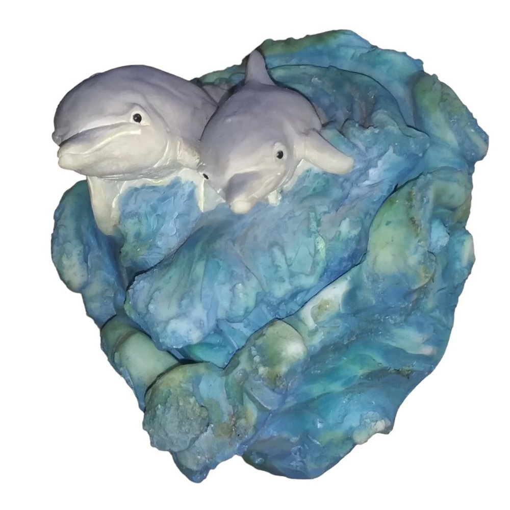 Dolphin Ceramic Mini Trinket Box Itty Bitty Boxes Dolphin Splash Keepsake Box